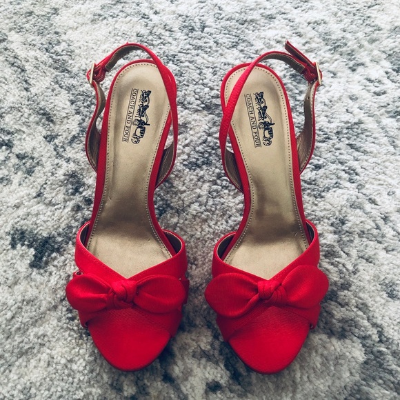 Coach and Four Shoes - Coach Red Bow Heels